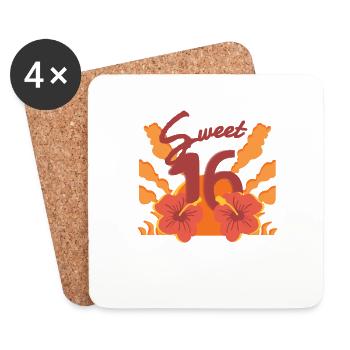 Sweet Sixteen Hawaï - Dessous de verre (lot de 4) - blanc - Devant