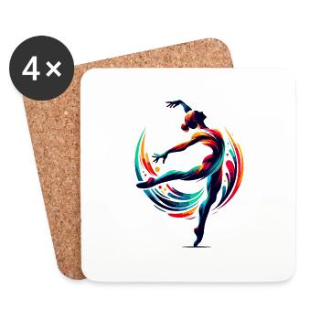 Woman Gymnast Acrobats Gymnastics Gymnastic - Coasters (set of 4) - white - Front