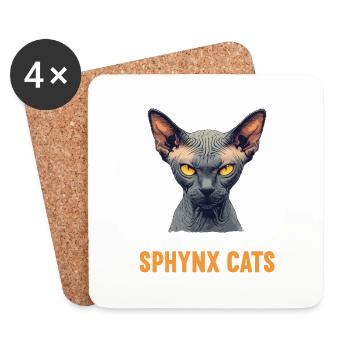 Sphynx Kätzchen Sphynx Katze - Untersetzer (4er-Set) - Weiß - Vorne