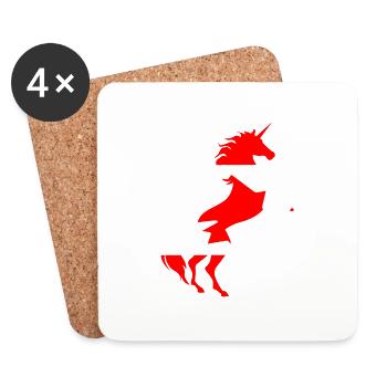 Chemise Drapeau Licorne Canada Licorne Magique Canadienne - Dessous de verre (lot de 4) - blanc - Devant