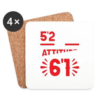 5'2 Mais mon attitude 6'1 6 - Dessous de verre (lot de 4) - blanc - Devant