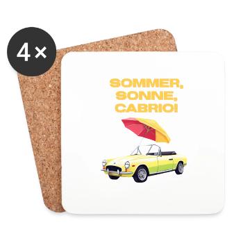 Cabriolet Spruch Sommer Sonne Cabrio Spaß - Untersetzer (4er-Set) - Weiß - Vorne