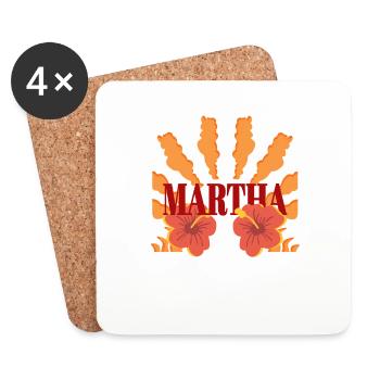 Martha - Dessous de verre (lot de 4) - blanc - Devant