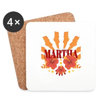 Martha - Dessous de verre (lot de 4) - blanc - Devant
