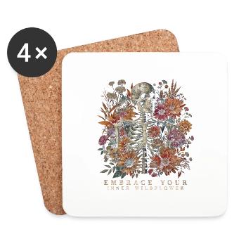 Cottagecore Embrace Your Inner Wildflower - Coasters (set of 4) - white - Front