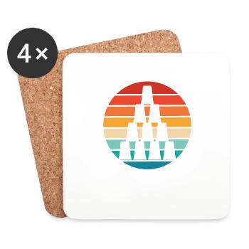 Stack Pyramid Sport Speed Cup Stacker Stacking - Coasters (set of 4) - white - Front