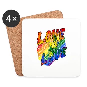 Love is Love pridedesigncontest2024 - Coasters (set of 4) - white - Front
