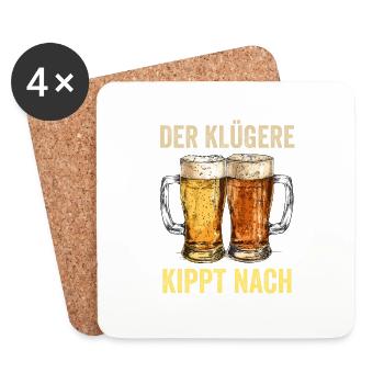 Lustiges Der Klügere Kippt Nach Spruch Mallorca - Untersetzer (4er-Set) - Weiß - Vorne