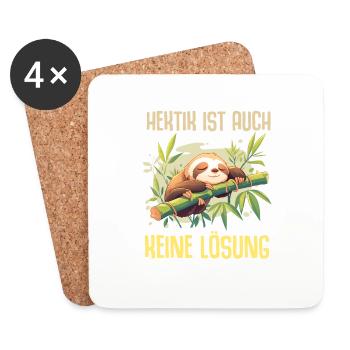 Hektik ist auch keine Lösung Schlafendes Süßes - Untersetzer (4er-Set) - Weiß - Vorne