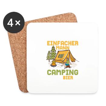 Ich bin ein einfacher Mann Ich mag Camping Camper - Untersetzer (4er-Set) - Weiß - Vorne