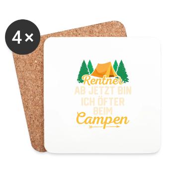 Retraité, à partir de maintenant je campe plus souvent - Dessous de verre (lot de 4) - blanc - Devant