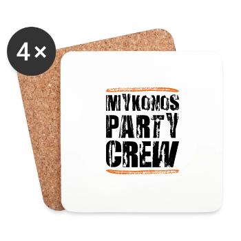 L’équipe de la fête de Mykonos - Dessous de verre (lot de 4) - blanc - Devant