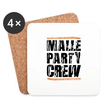 Malle Party Crew - Untersetzer (4er-Set) - Weiß - Vorne