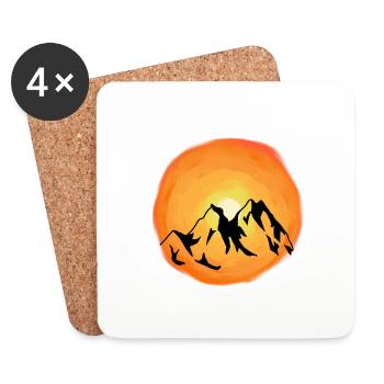 Sunshine Mountains Mountain Summit Alpiniste - Dessous de verre (lot de 4) - blanc - Devant