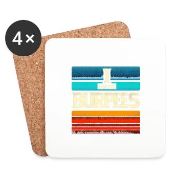 Je déteste les burpees 5 - Dessous de verre (lot de 4) - blanc - Devant