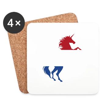 T-Shirt Licorne Drapeau Pays-Bas Licorne Magique - Dessous de verre (lot de 4) - blanc - Devant