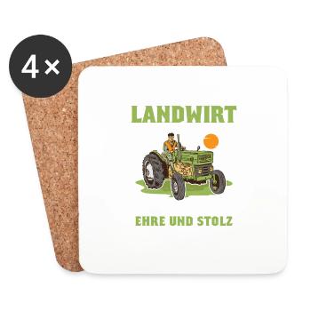 Farmer with Heart & Blood Farmer Farm - Coasters (set of 4) - white - Front