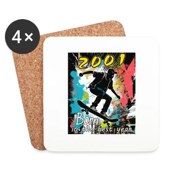 2001 SKAETER Born in the best year - Coasters (set of 4) - white - Front