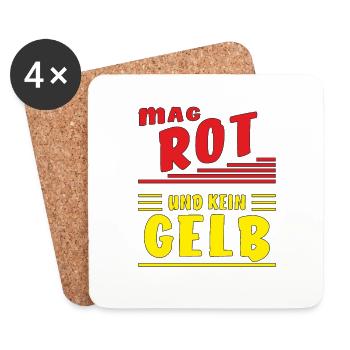 LIKES RED AND NOT YELLOW - Coasters (set of 4) - white - Front