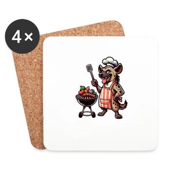 Summer BBQ with Chef Hyena - Coasters (set of 4) - white - Front