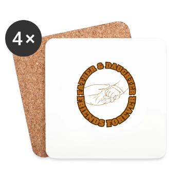 Père et fille amis Forever Brown - Dessous de verre (lot de 4) - blanc - Devant