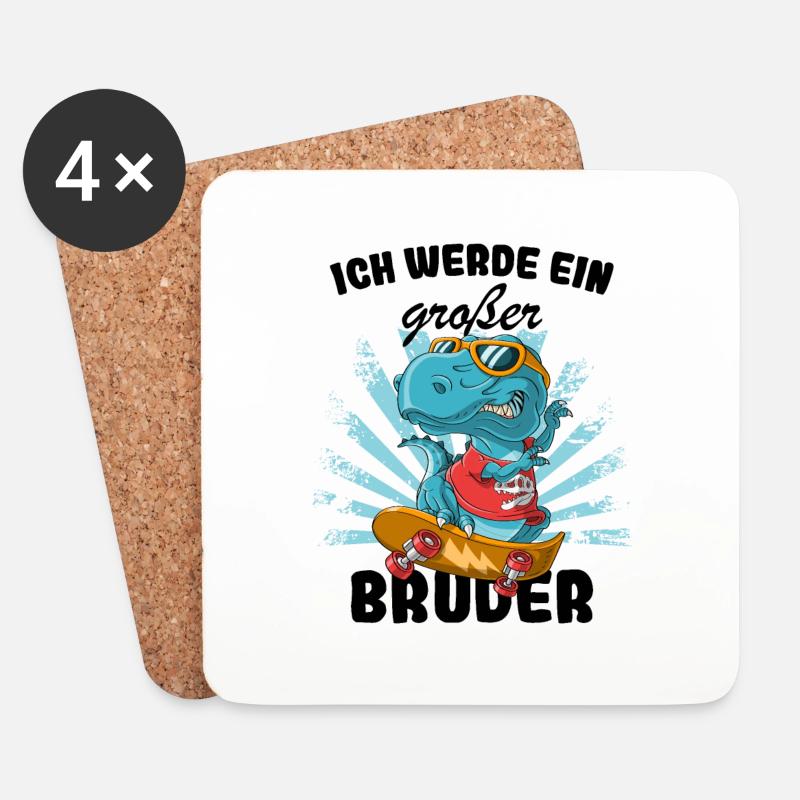 Nachwuchs Verkünden | Ich Werde Großer Bruder 2025 - Untersetzer (4er-Set) - Weiß