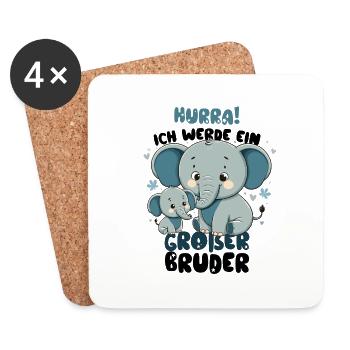 Announcing offspring | I'm going to be a big brother in 2025 - Coasters (set of 4) - white - Front