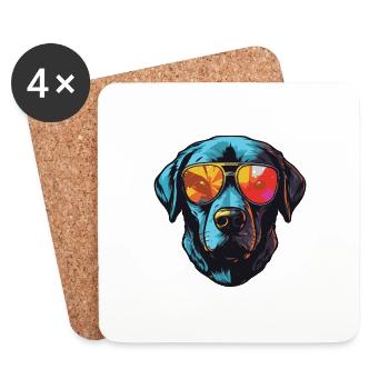 Labrador Hund Kopf Cool - Untersetzer (4er-Set) - Weiß - Vorne