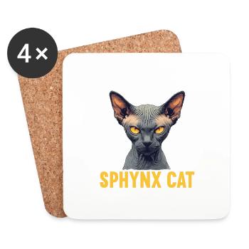 Sphynx Kätzchen Sphynx Katze - Untersetzer (4er-Set) - Weiß - Vorne