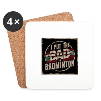 J’ai mis le mauvais dans le badminton 2 - Dessous de verre (lot de 4) - blanc - Devant