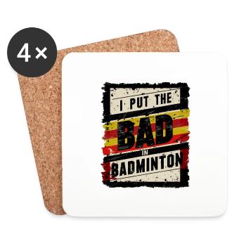 J’ai mis le mauvais dans le badminton 3 - Dessous de verre (lot de 4) - blanc - Devant