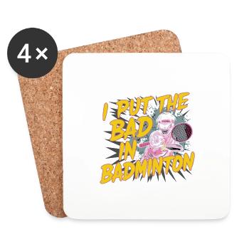 J’ai mis le mauvais dans le badminton 13 - Dessous de verre (lot de 4) - blanc - Devant