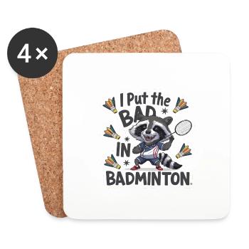 J’ai mis le mauvais dans le badminton 4 - Dessous de verre (lot de 4) - blanc - Devant