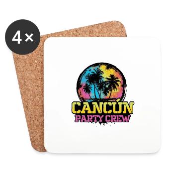 L’équipe de l’équipe de la fête de Cancun - Dessous de verre (lot de 4) - blanc - Devant