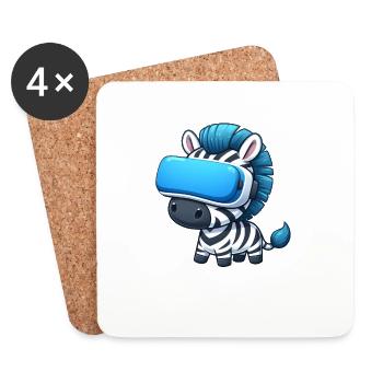 Zebra VR Gamer : Aventure numérique - Dessous de verre (lot de 4) - blanc - Devant