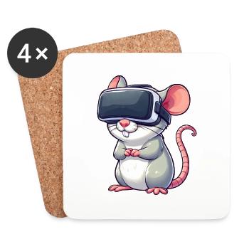 Rat et souris de jeu VR - Dessous de verre (lot de 4) - blanc - Devant