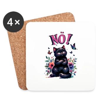 Chat drôle de dire non ! Pour les amoureux des chats - Dessous de verre (lot de 4) - blanc - Devant