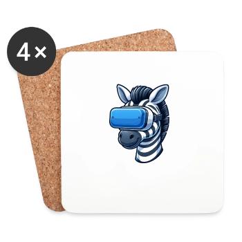 Cooler Zebra VR-Gamer - Untersetzer (4er-Set) - Weiß - Vorne