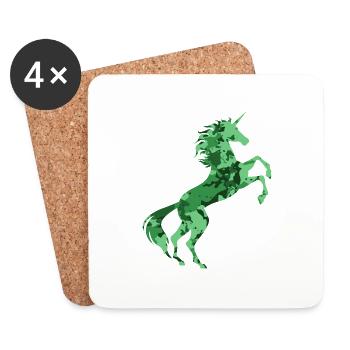 Licorne Camouflage Symbole T-Shirt Licorne Magique - Dessous de verre (lot de 4) - blanc - Devant