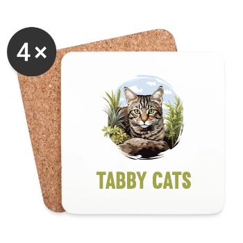 Tabby Kitten Tabby Cat - Coasters (set of 4) - white - Front