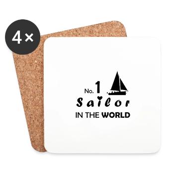 No1 Sailor in the World Sailing Sailor Sailor - Coasters (set of 4) - white - Front