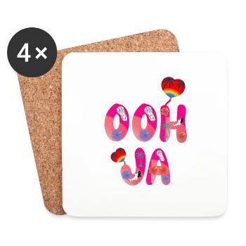 Ooh ouais - Dessous de verre (lot de 4) - blanc - Devant