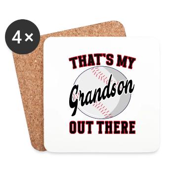 Baseball Thats my Grandson out there - Untersetzer (4er-Set) - Weiß - Vorne