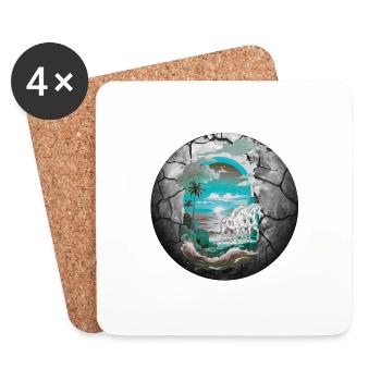 Nature Unicorns Mythical Animals Horses Horse Horn - Coasters (set of 4) - white - Front