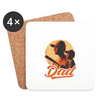 Papa de la pirogue 13 - Dessous de verre (lot de 4) - blanc - Devant