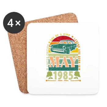 Mai 1985, Mai 1985, Mai 1985 Geburtstagsgeschenk. - Untersetzer (4er-Set) - Weiß - Vorne