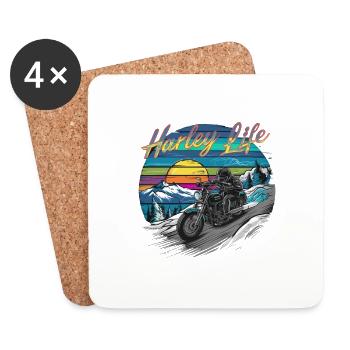 ADVENTURE-MOTORRÄDER - Untersetzer (4er-Set) - Weiß - Vorne