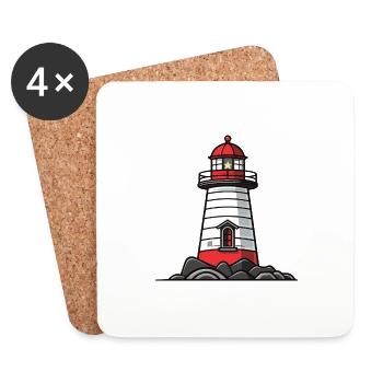Lighthouse Icon - Coasters (set of 4) - white - Front