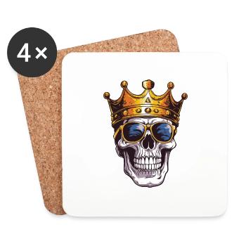 Couronne du roi du crâne - Dessous de verre (lot de 4) - blanc - Devant