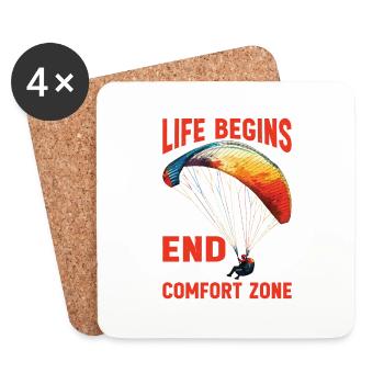Life Begins At The End Of Your Comfort Zone 20 - Coasters (set of 4) - white - Front